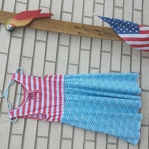 J. Khaki Pink and White Sleeveless Halter Sundress